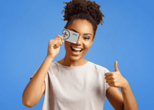 Lady Holding Credit Card